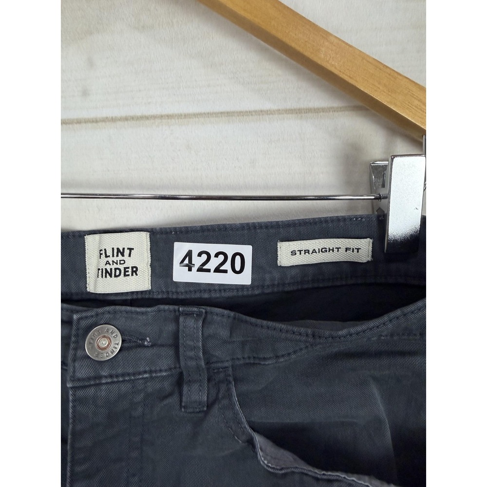 Flint And Tinder Pants Mens 30x30 Gray Chino Straight Fit Casual 5 Pocket - Picture 4 of 10